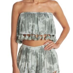 Nordstrom Boho Me Tie Dye Tassel Crop Top Medium NWT